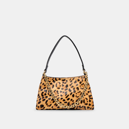 Jagger Leopard Calf Hair Shoulder Bag | Dolce Vita