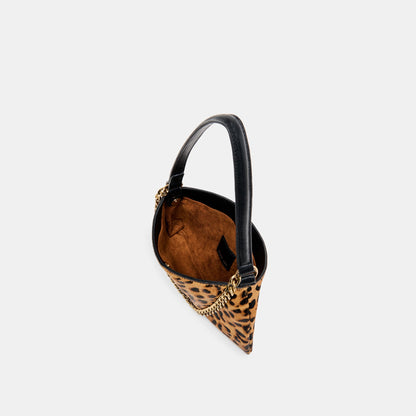 Jagger Leopard Calf Hair Shoulder Bag | Dolce Vita