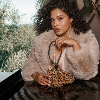 Jagger Leopard Calf Hair Shoulder Bag | Dolce Vita