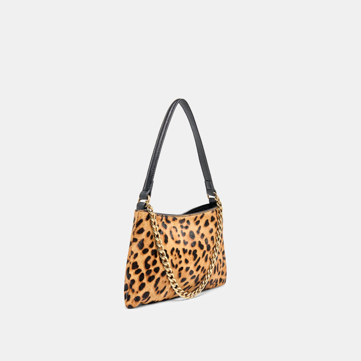 Jagger Leopard Calf Hair Shoulder Bag | Dolce Vita