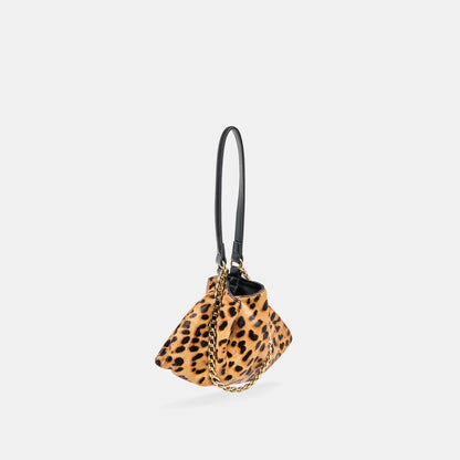 Jagger Leopard Calf Hair Shoulder Bag | Dolce Vita