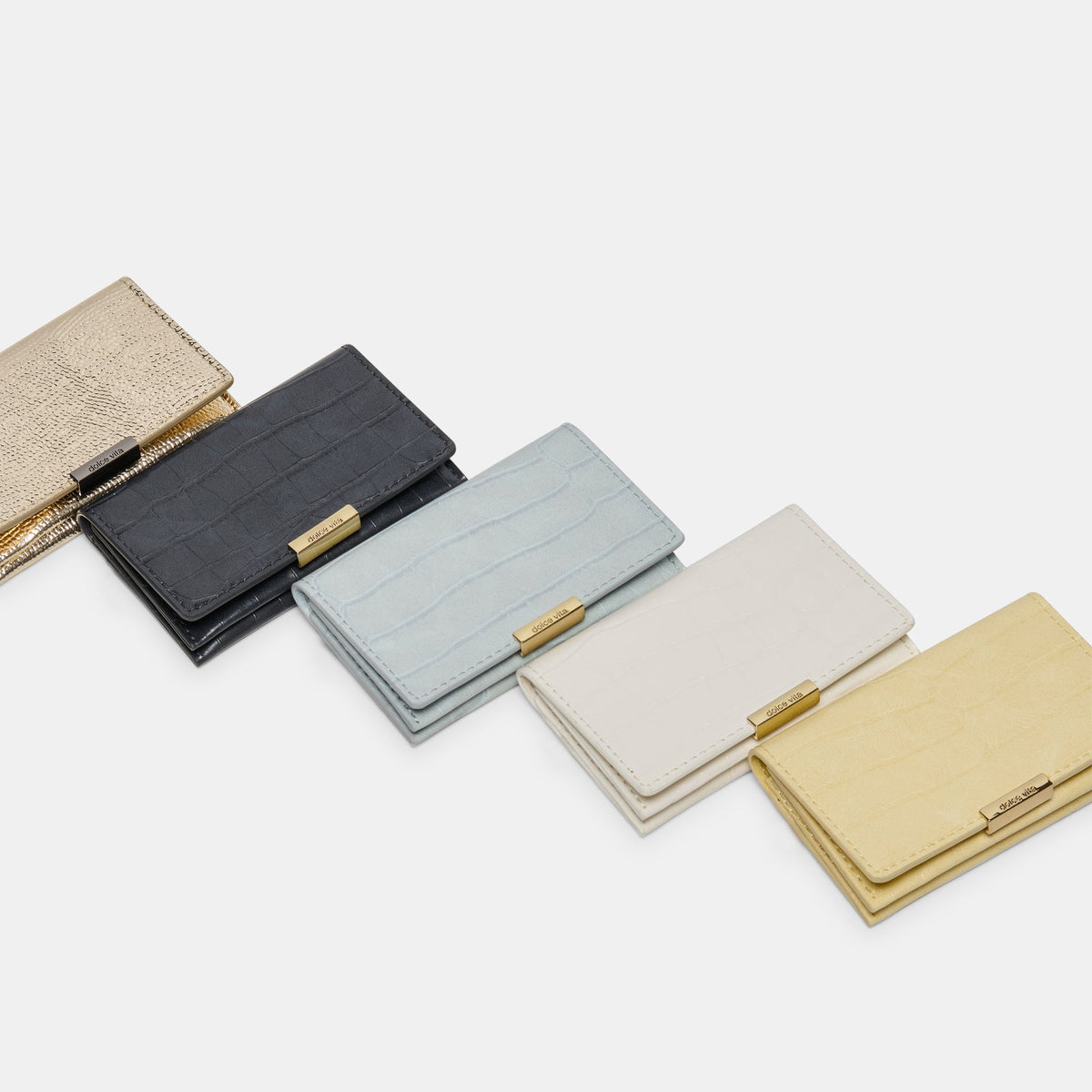 Mini-Me White Croco Stella Wallet | Dolce Vita
