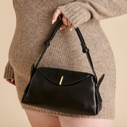Devyn Black Leather Shoulder Bag | Dolce Vita