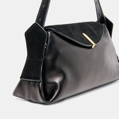 Devyn Black Leather Shoulder Bag | Dolce Vita