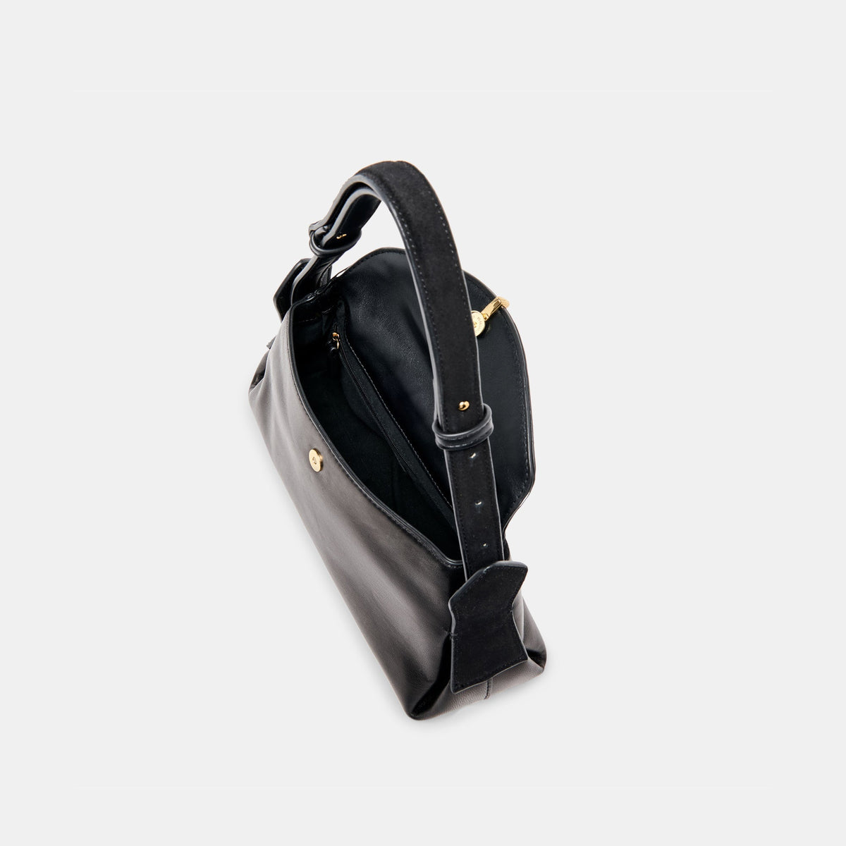 Devyn Black Leather Shoulder Bag | Dolce Vita