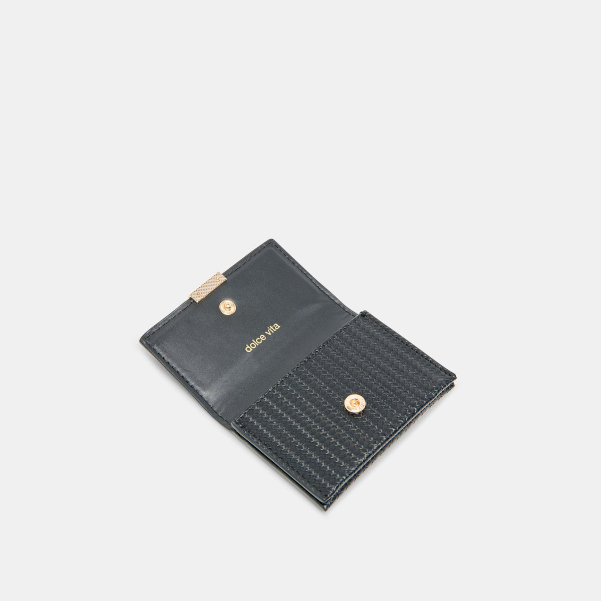 Mini-Me Black Woven Stella Wallet | Dolce Vita