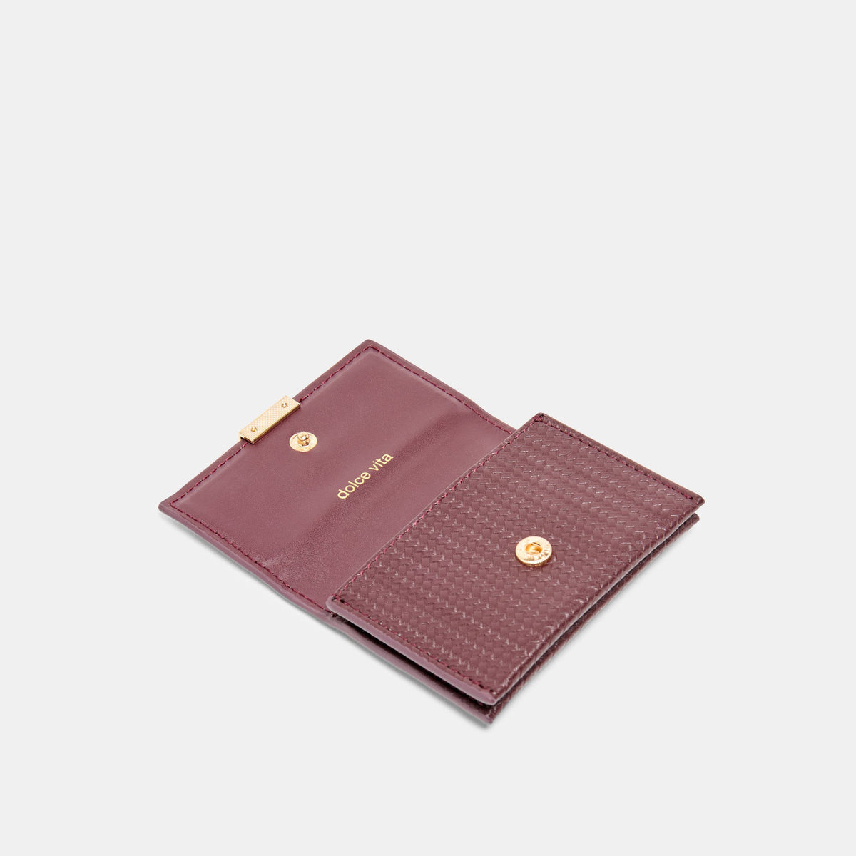 Mini-Me Burgundy Woven Stella Wallet | Dolce Vita