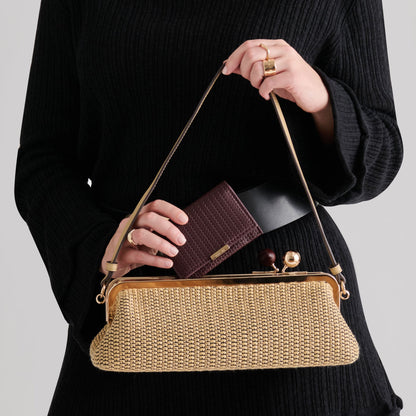 Mini-Me Burgundy Woven Stella Wallet | Dolce Vita