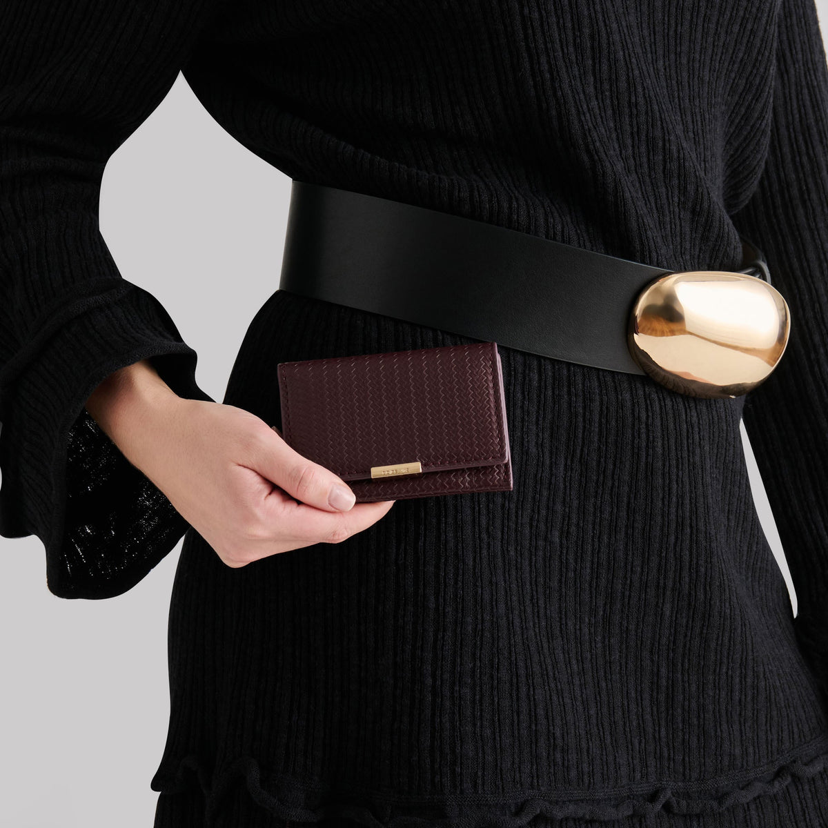 Mini-Me Burgundy Woven Stella Wallet | Dolce Vita