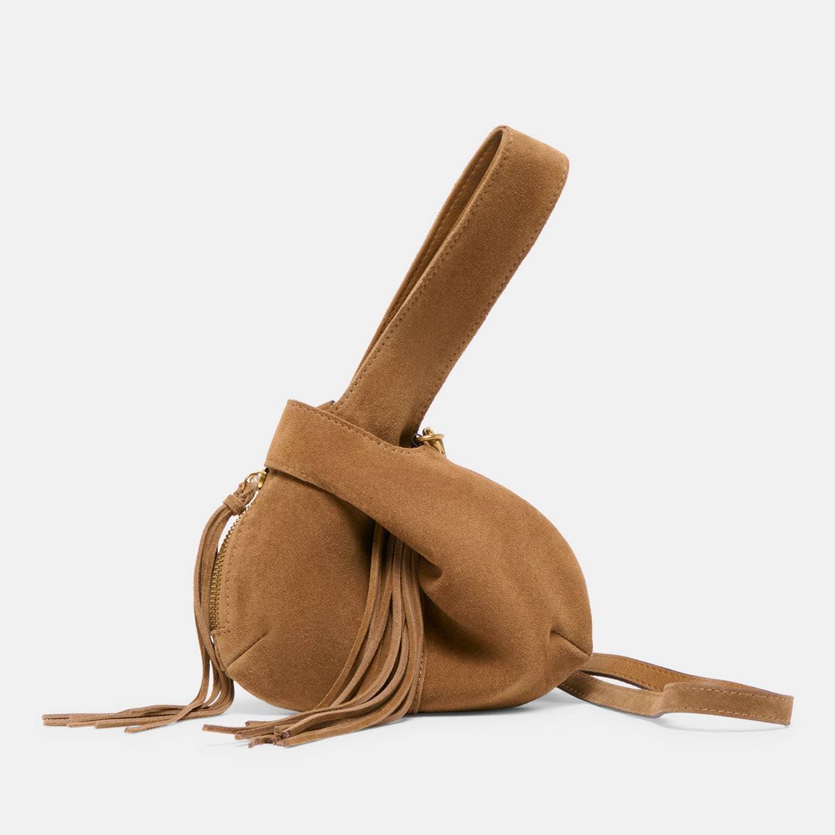 Zury Camel Suede Handbag | Dolce Vita