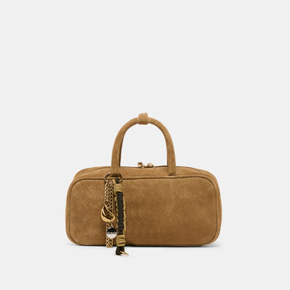SANTINA HANDBAG TAUPE SUEDE | Dolce Vita
