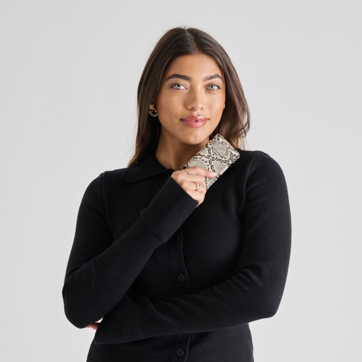 Mini-Me Black White Snake Stella Wallet | Dolce Vita