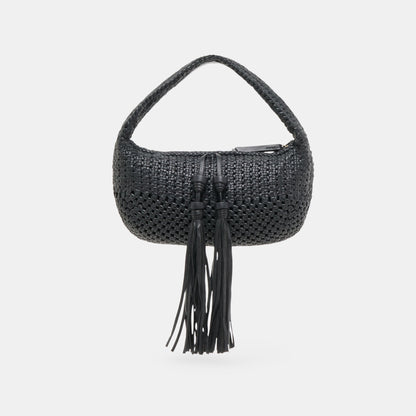Zenia Black Leather Handbag | Dolce Vita