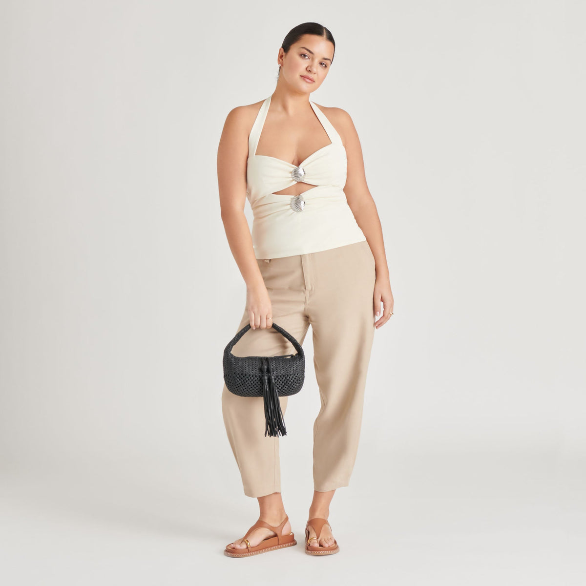 Zenia Black Leather Handbag | Dolce Vita