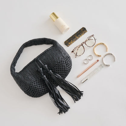 Zenia Black Leather Handbag | Dolce Vita