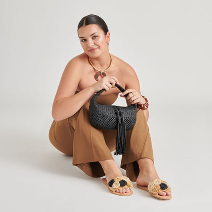 Zenia Black Leather Handbag | Dolce Vita