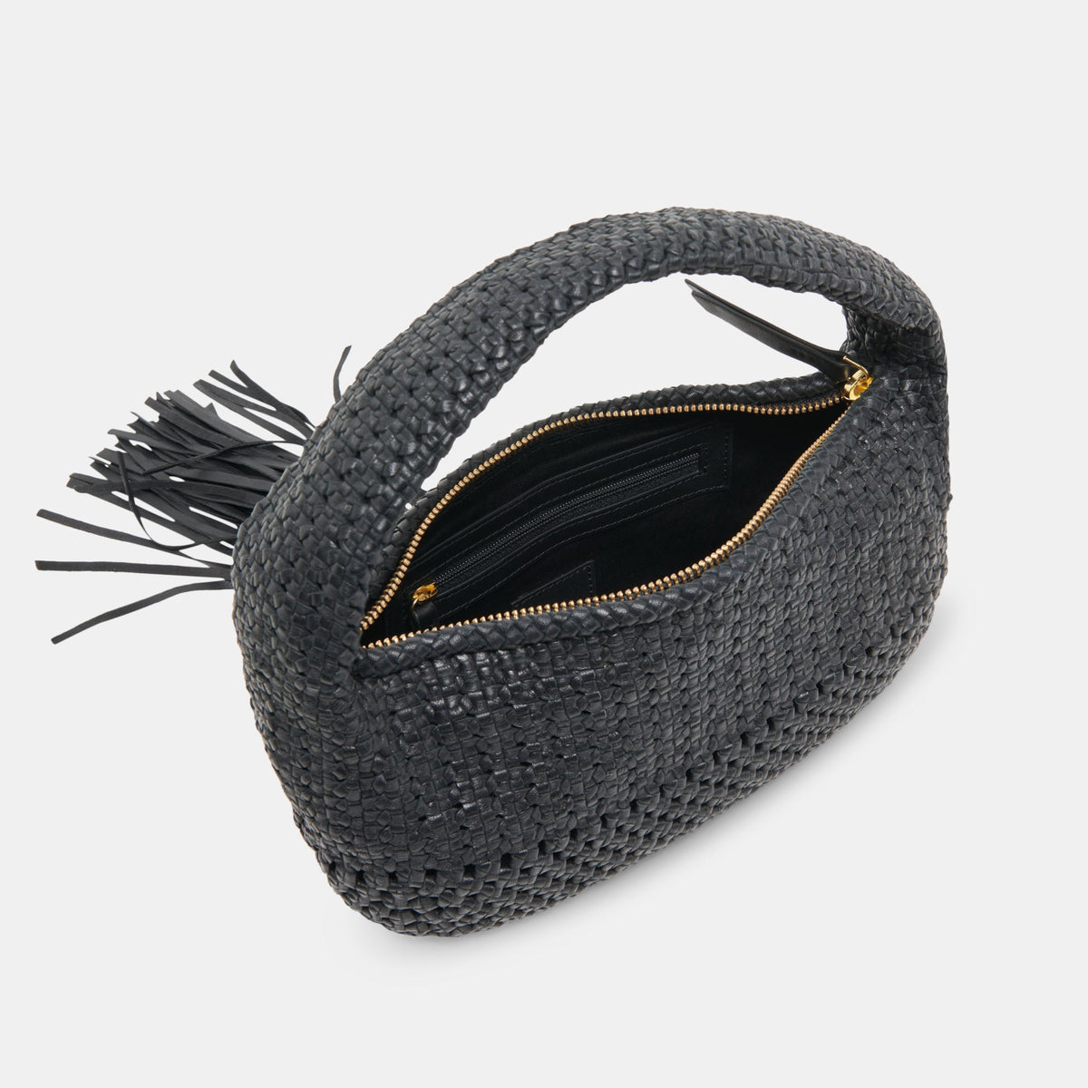 Zenia Black Leather Handbag | Dolce Vita