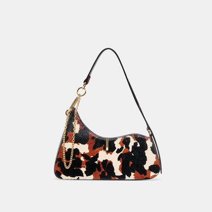 Prya Brown Printed Calf Hair Shoulder Bag | Dolce Vita