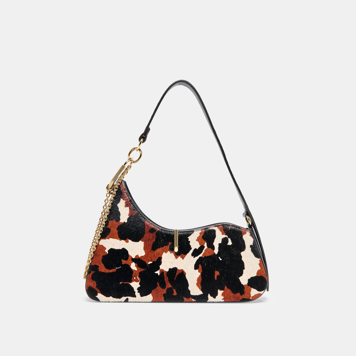 Prya Brown Printed Calf Hair Shoulder Bag | Dolce Vita