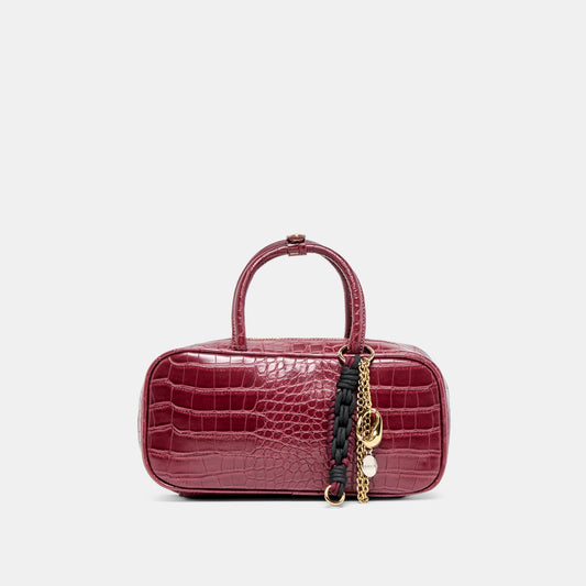 Flyn Burgundy Croco Stella Handbag | Dolce Vita