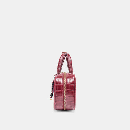Flyn Burgundy Croco Stella Handbag | Dolce Vita