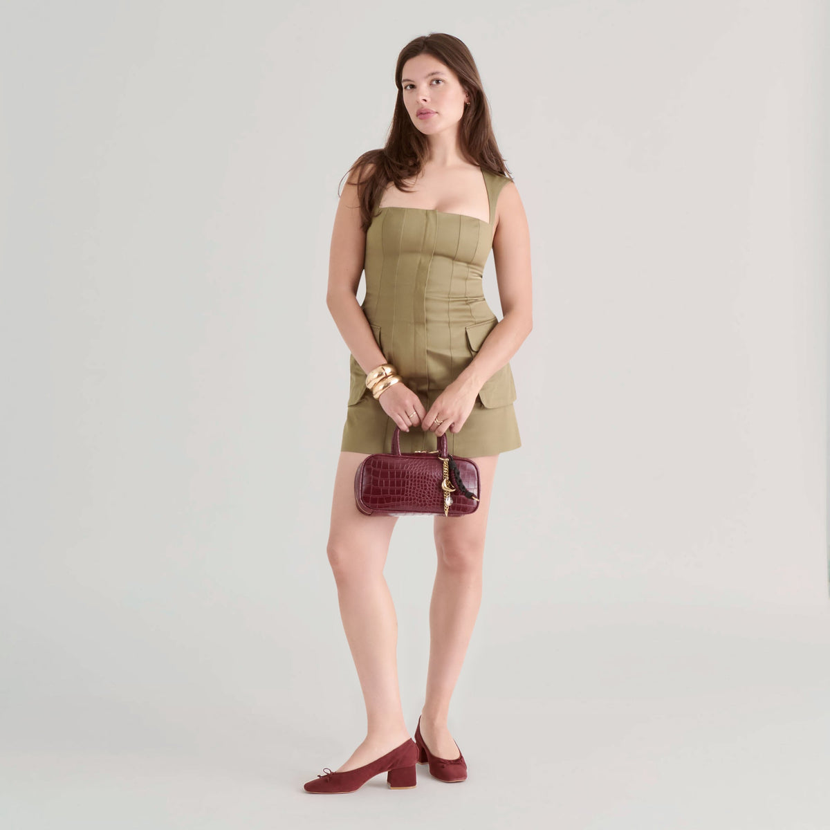 Flyn Burgundy Croco Stella Handbag | Dolce Vita