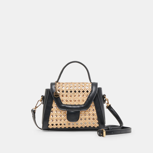 TROPEZ CROSSBODY BLACK NATURAL CANE | Dolce Vita