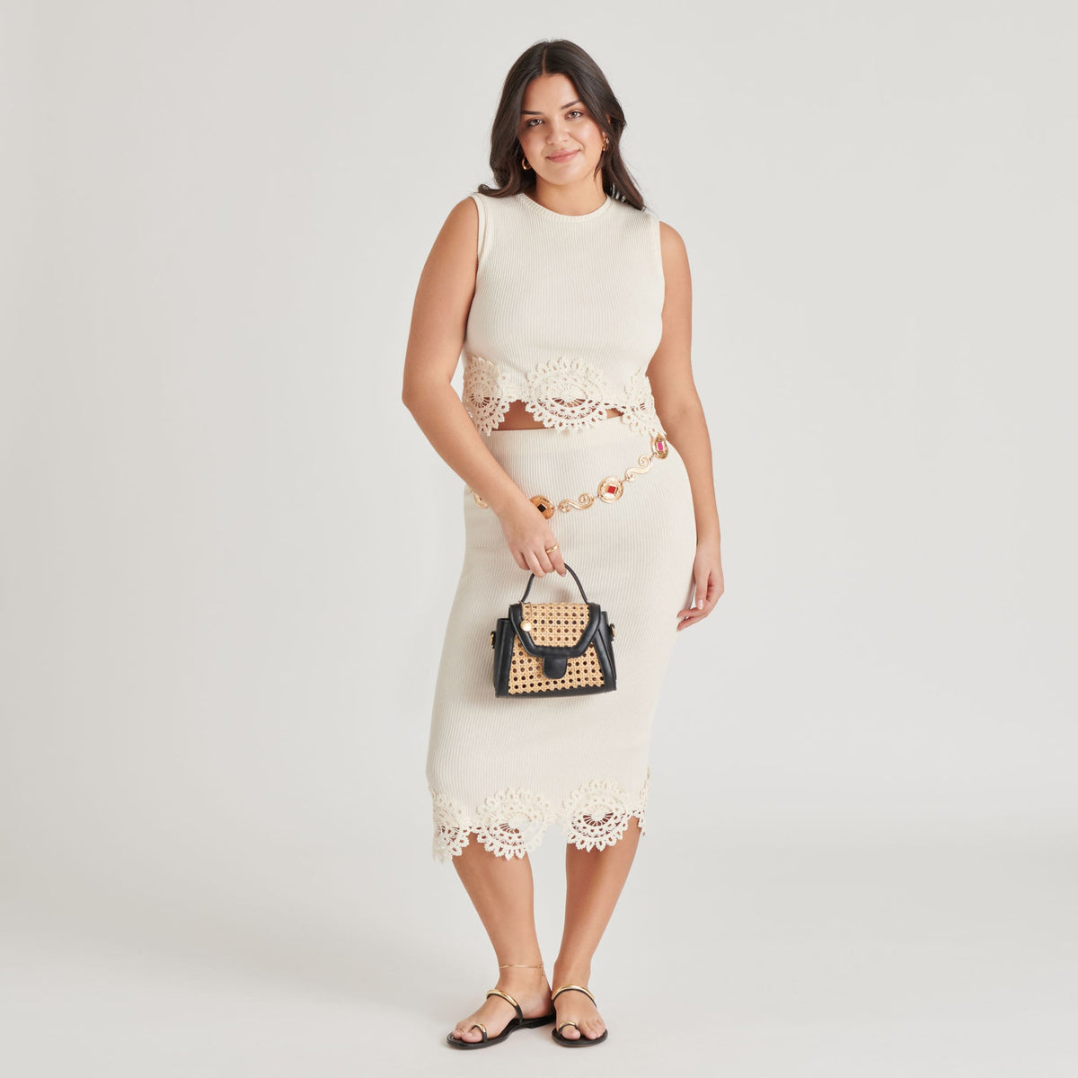 TROPEZ CROSSBODY BLACK NATURAL CANE | Dolce Vita