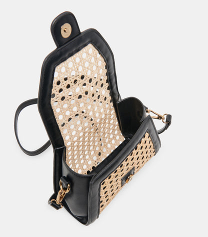 TROPEZ CROSSBODY BLACK NATURAL CANE | Dolce Vita