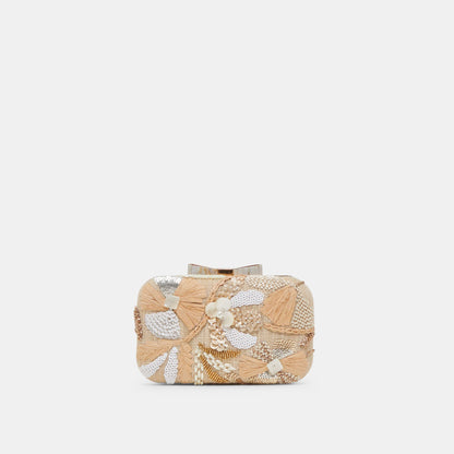 DAISY CLUTCH NATURAL MULTI BEADED | Dolce Vita