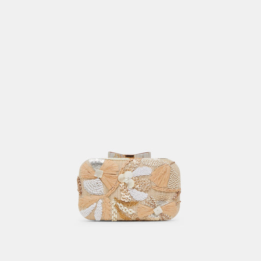 DAISY CLUTCH NATURAL MULTI BEADED | Dolce Vita