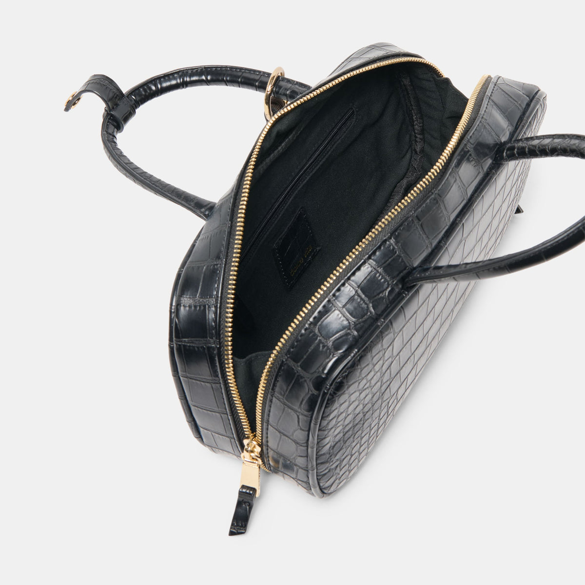 Flyn Black Croco Stella Handbag | Dolce Vita