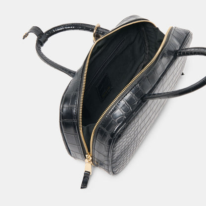 Flyn Black Croco Stella Handbag | Dolce Vita