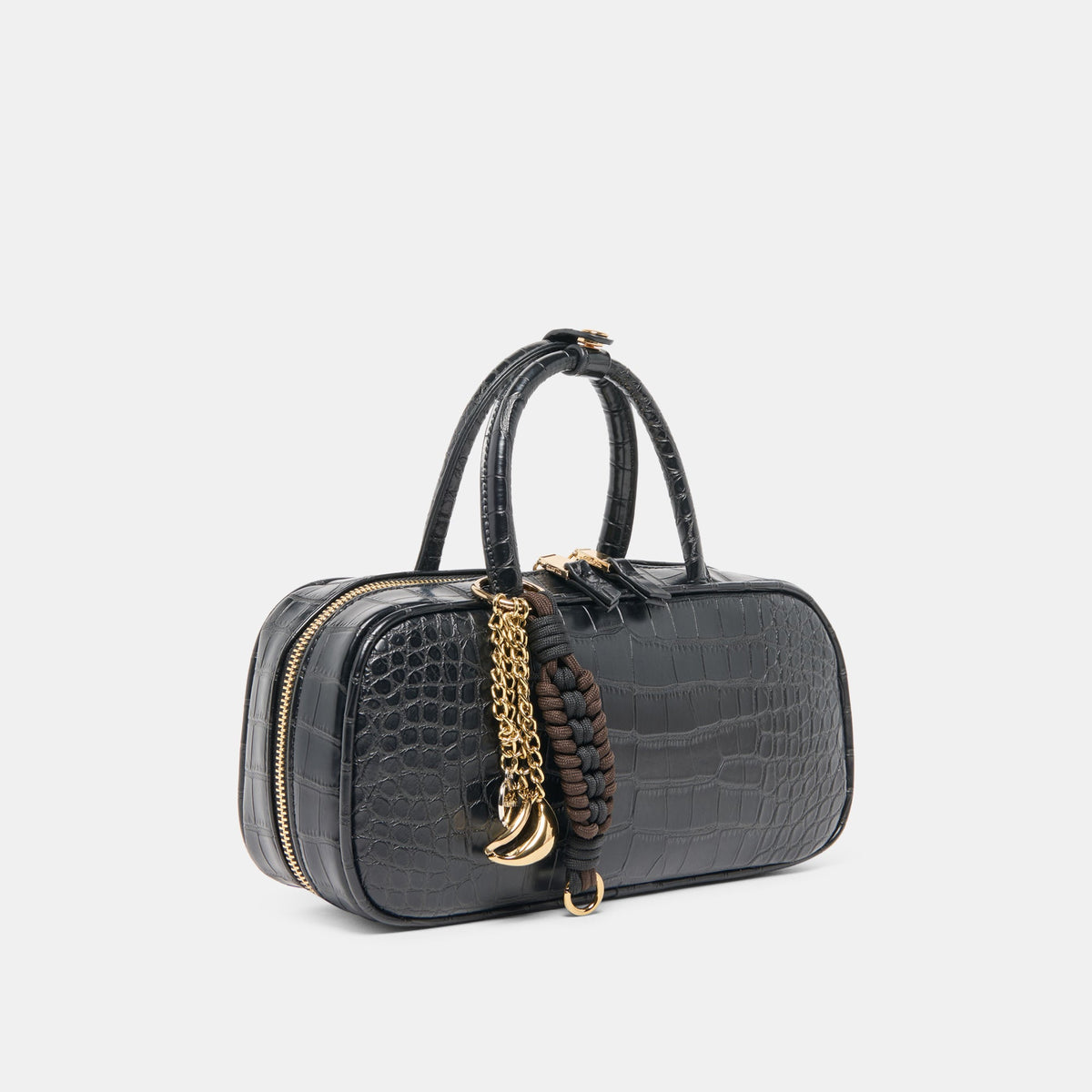 Flyn Black Croco Stella Handbag | Dolce Vita
