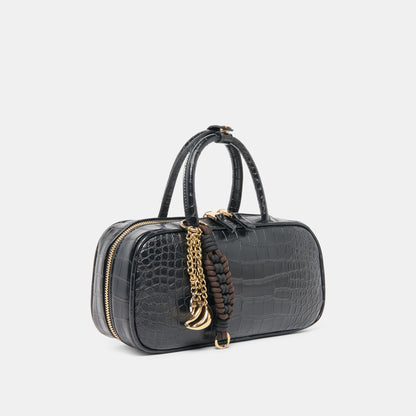 Flyn Black Croco Stella Handbag | Dolce Vita