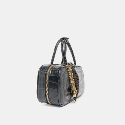 Flyn Black Croco Stella Handbag | Dolce Vita