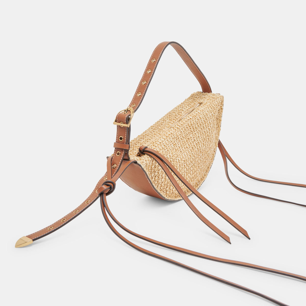 MONACO SHOULDER BAG NATURAL RAFFIA | Dolce Vita