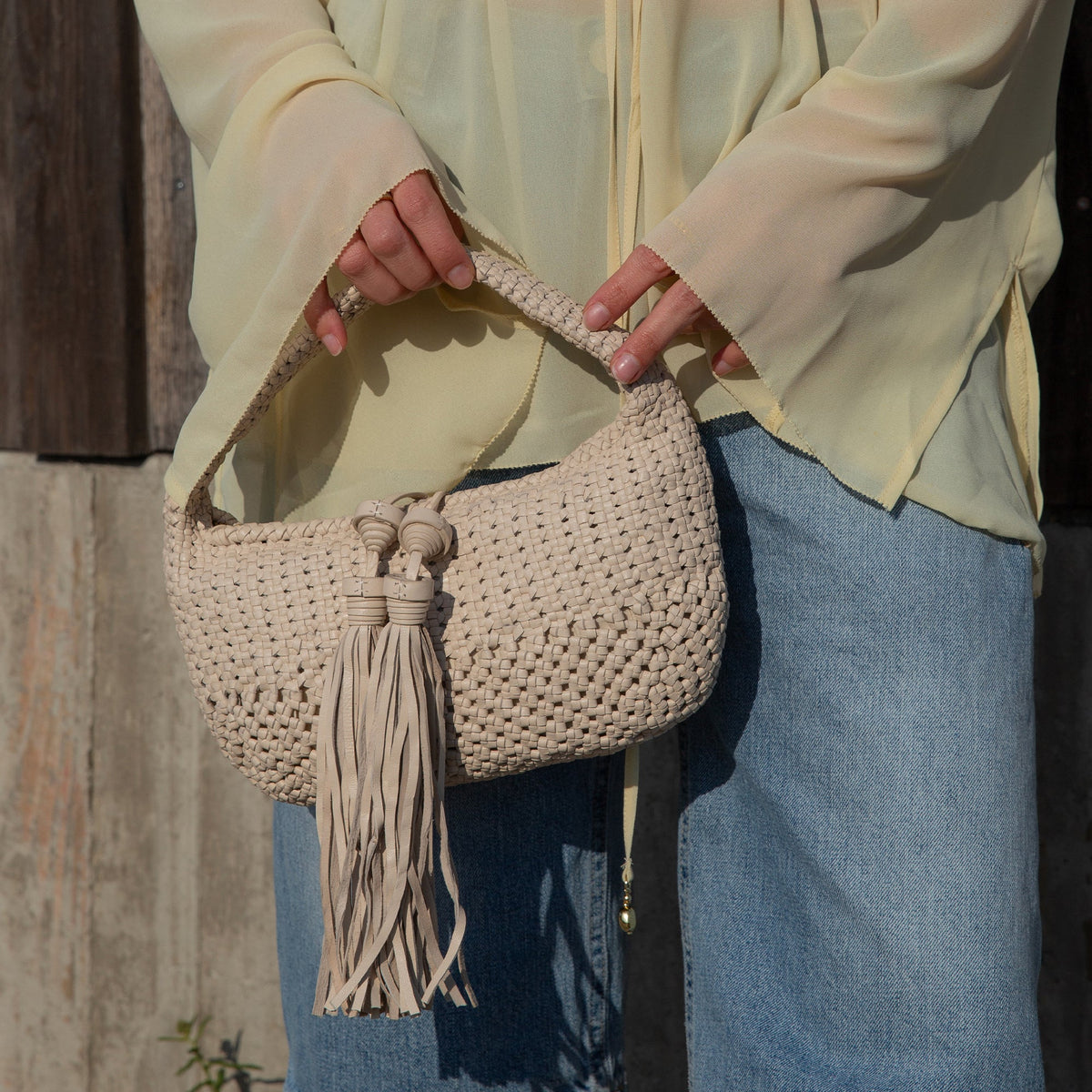 Zenia Bone Leather Handbag | Dolce Vita