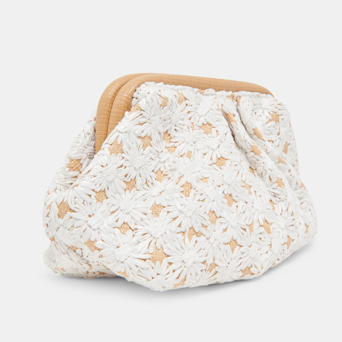 FIORE CLUTCH EMBROIDERED NATURAL RAFFIA | Dolce Vita