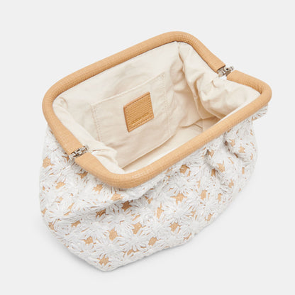 FIORE CLUTCH EMBROIDERED NATURAL RAFFIA | Dolce Vita