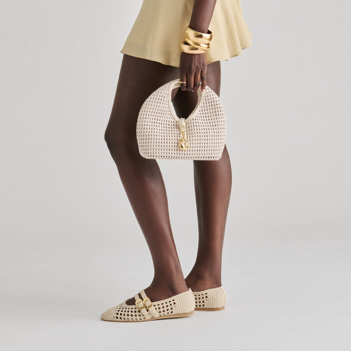 Dahlia Ivory Stella Woven Handbag | Dolce Vita