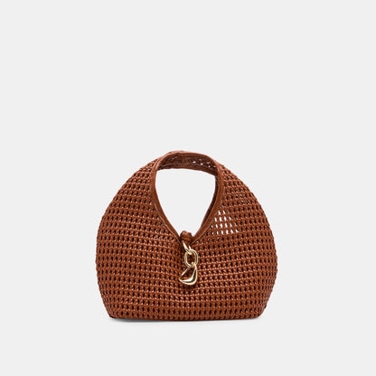 Dahlia Cognac Stella Woven Handbag | Dolce Vita