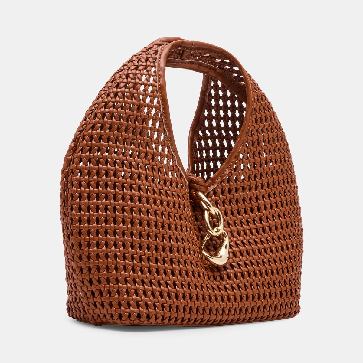 Dahlia Cognac Stella Woven Handbag | Dolce Vita