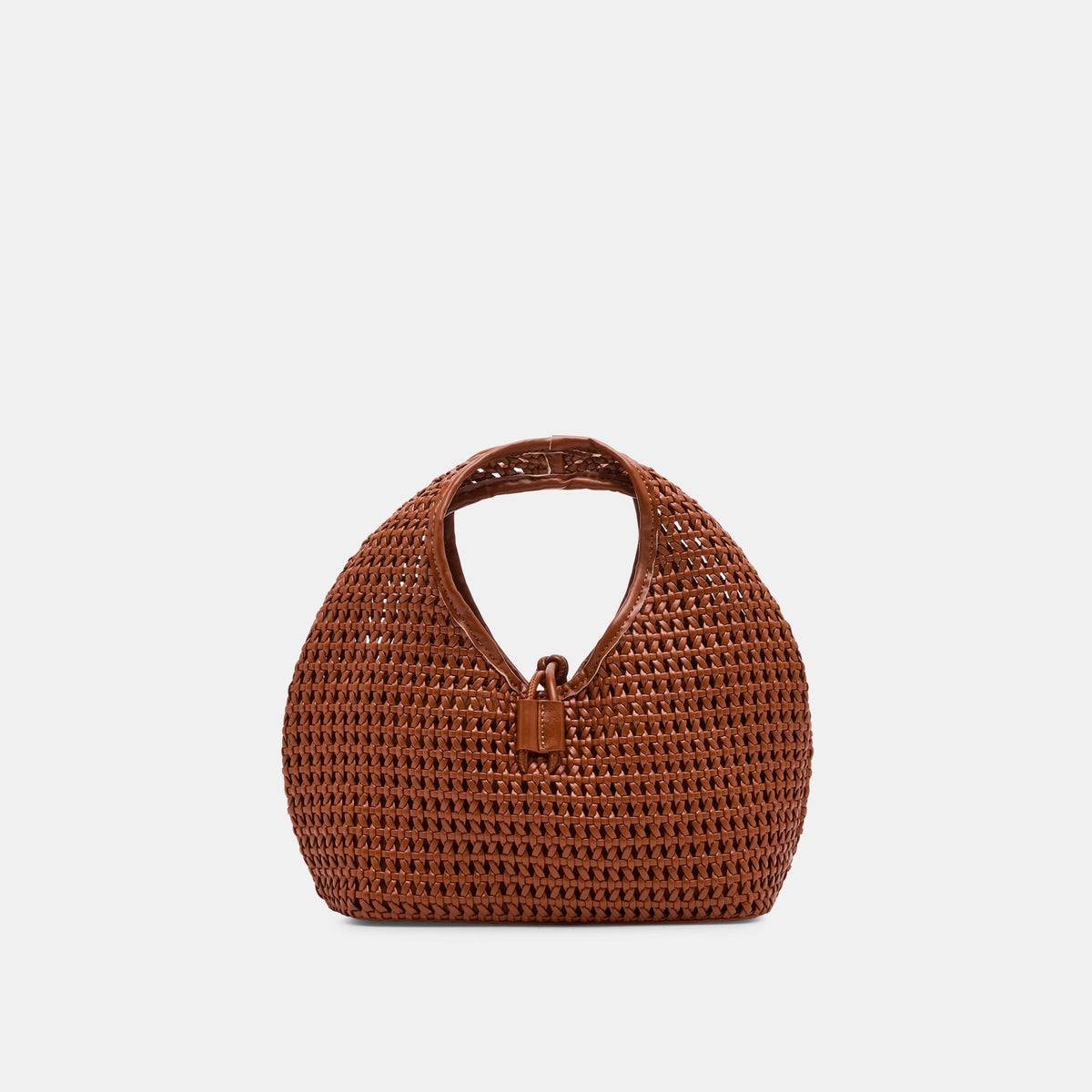Dahlia Cognac Stella Woven Handbag | Dolce Vita