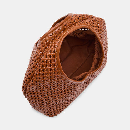 Dahlia Cognac Stella Woven Handbag | Dolce Vita
