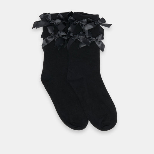 Mulit Bow Black Crew Socks | Dolce Vita