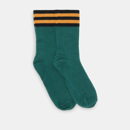 Multi Stripe Green Crew Socks | Dolce Vita