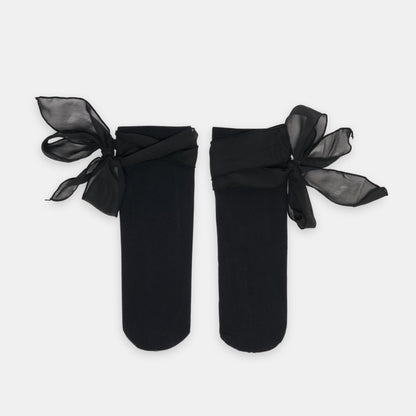 Tie Bow Black Anklet Socks | Dolce Vita