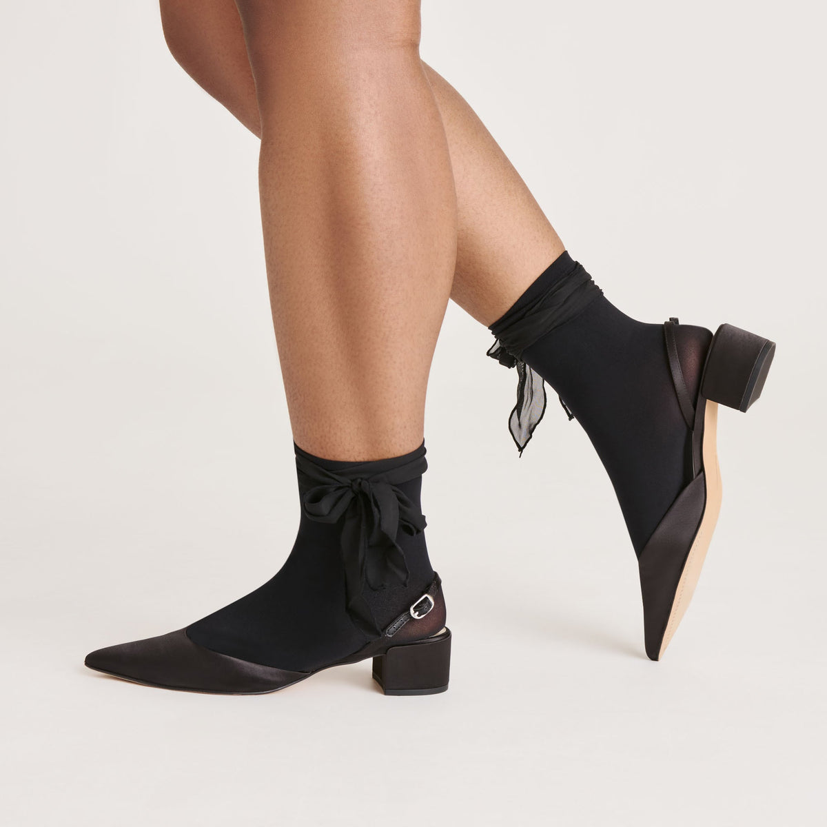 Tie Bow Black Anklet Socks | Dolce Vita