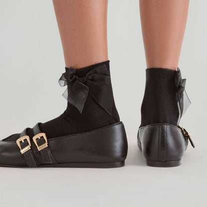 Bow Black Anklet Socks | Dolce Vita